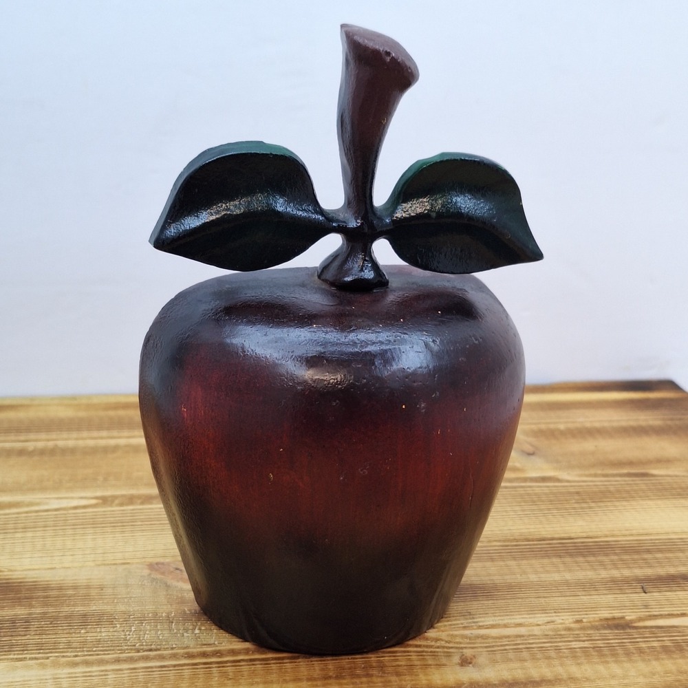 Vintage red apple doorstop made‎ of cast-iron